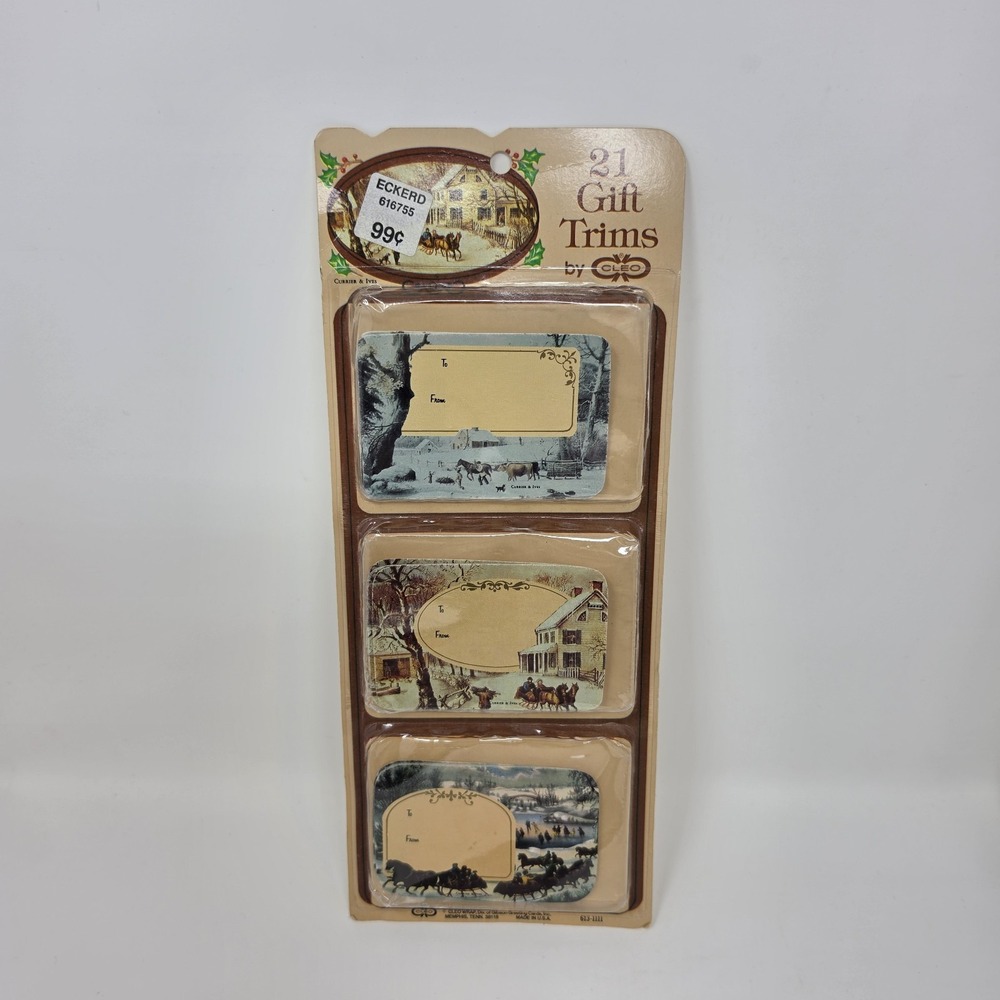 NOS 3 Packs Sealed Vintage Christmas Gift Tags Courier & Ives Cleo Papercraft - Picture 2 of 16